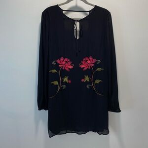 Forever 21 Black Dress with Pink Floral Details